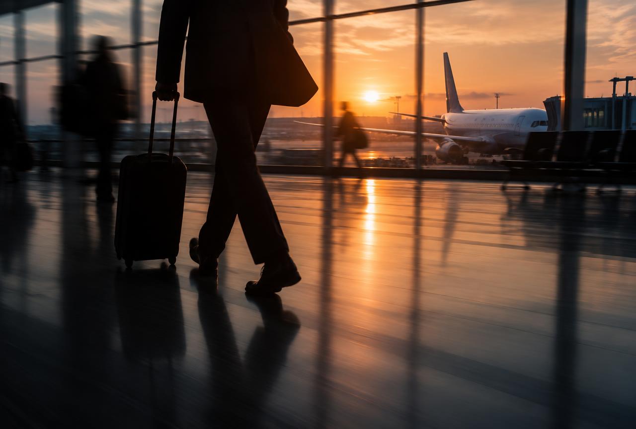 Viajeros en un aeropuerto
