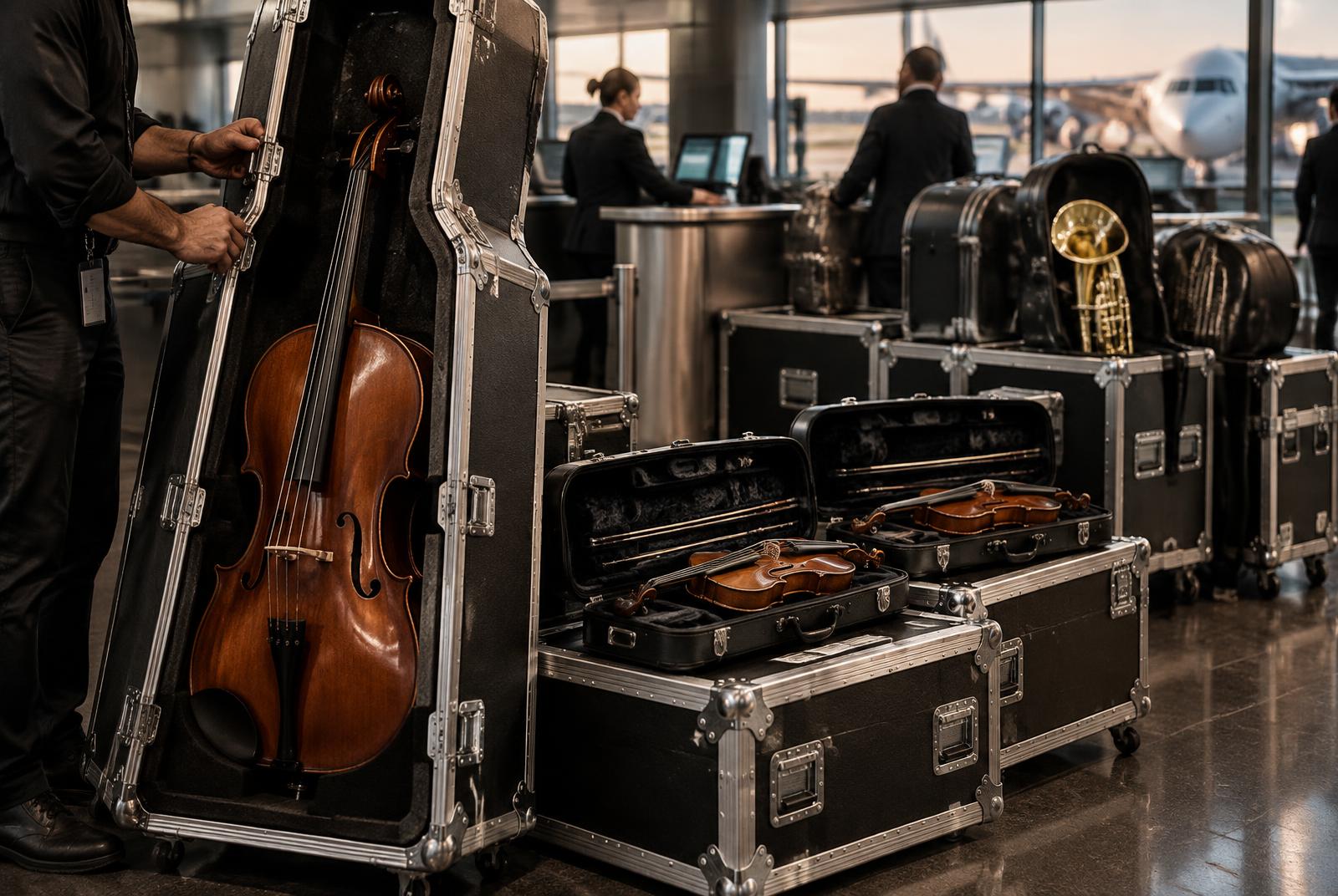 Instrumentos delicados preparados para una gira internacional