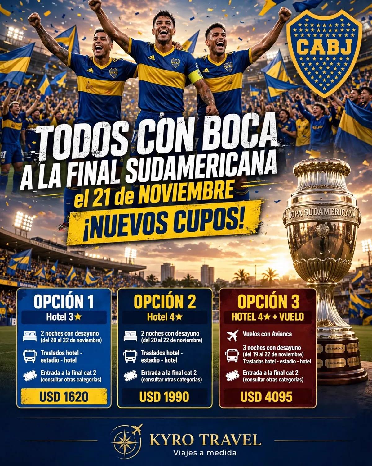 Final Copa Sudamericana 2026 — Boca en Barranquilla — Hotel y entrada (sin aéreo) — Barranquilla